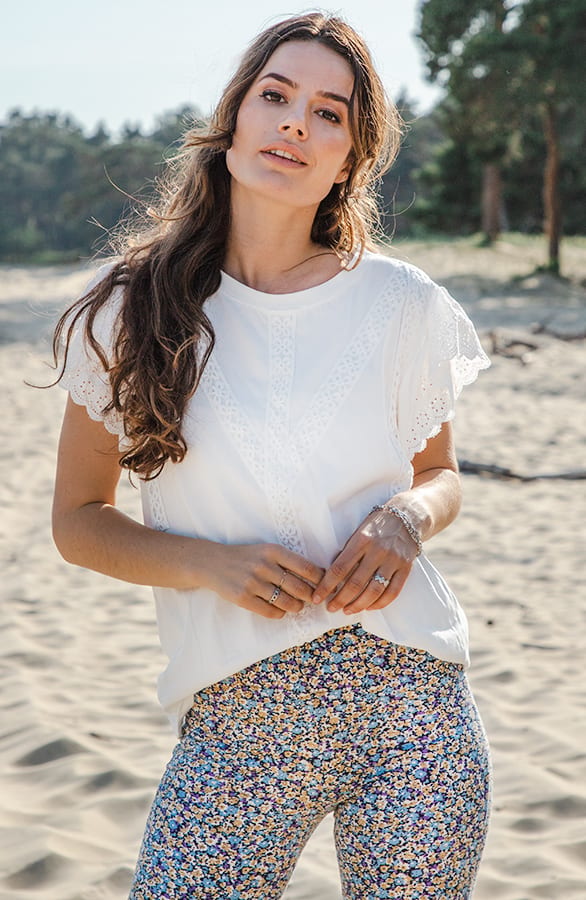 Katoenen Detail Top Jianna Ecru – shoparchief — foto 5