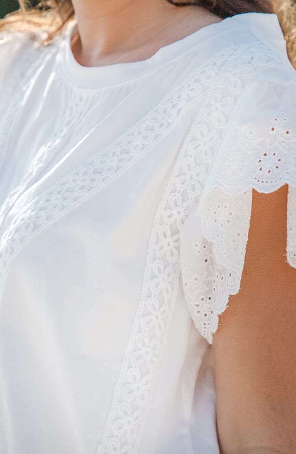 Katoenen Detail Top Jianna Ecru – shoparchief — foto 7