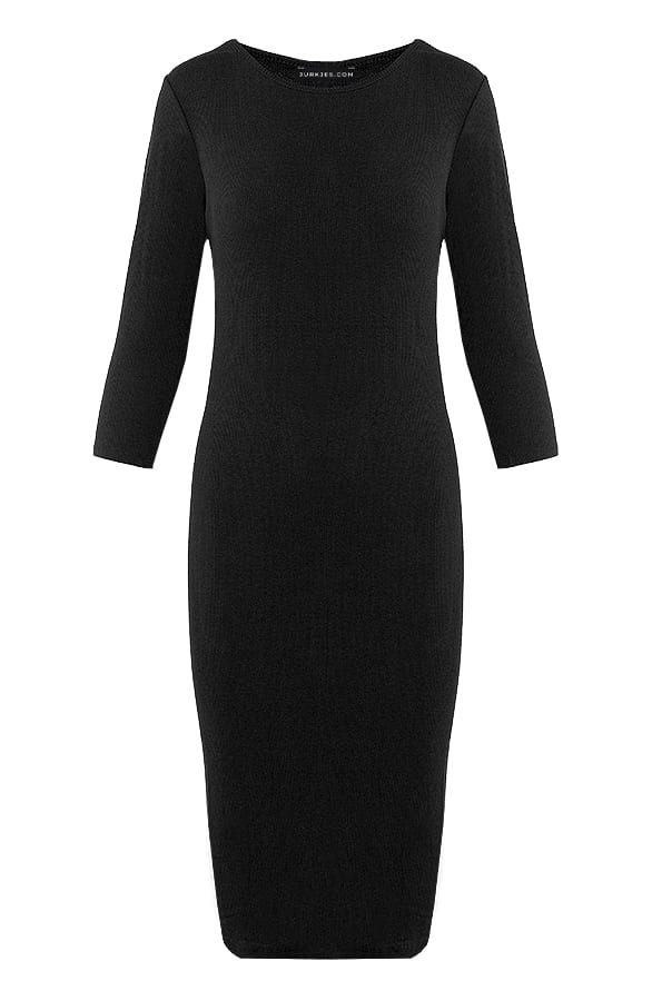 Midi Stretch Jurk Elke Zwart – shoparchief — foto 6