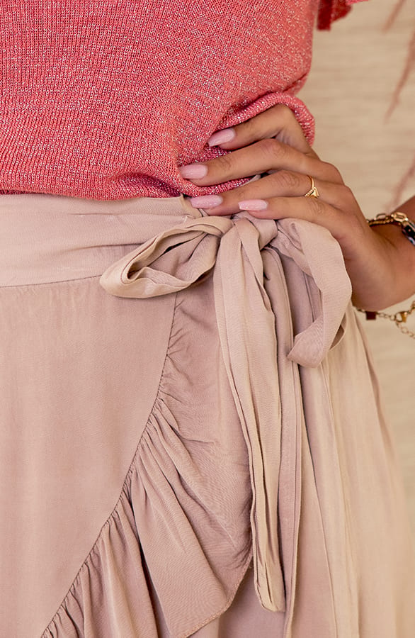 Rok Met Ruches Melany Beige – shoparchief — foto 4