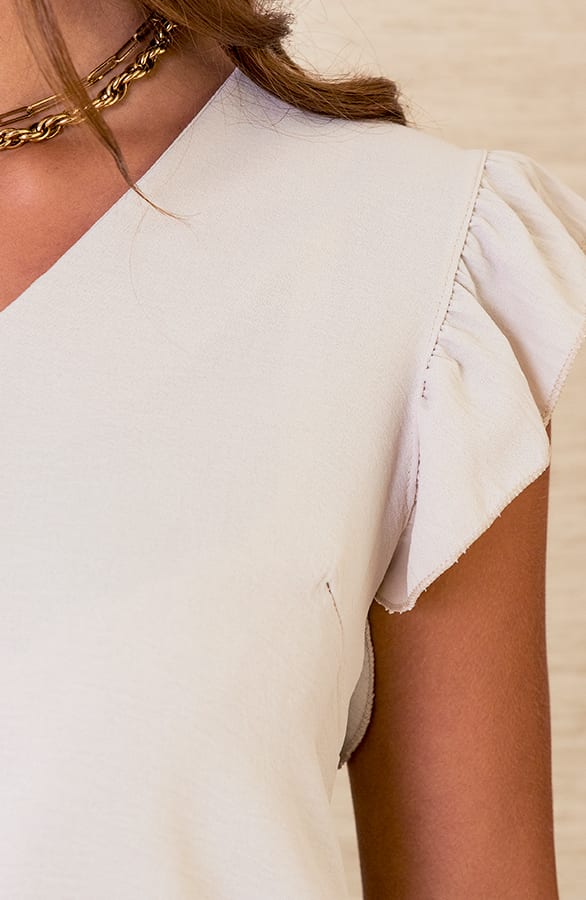 Ruches Blouse Audrina Beige – shoparchief — foto 2