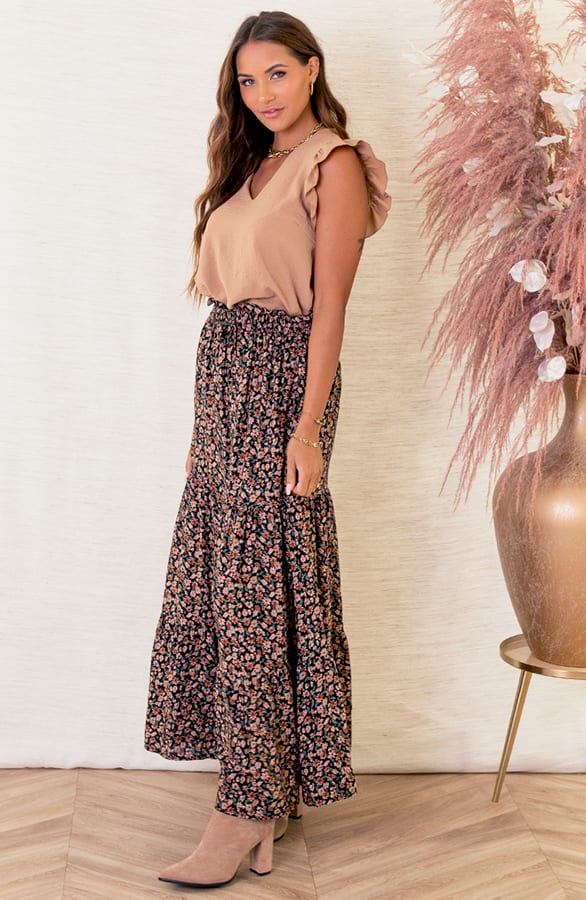 Bloemen Maxi Rok Jula Dust Roze – shoparchief — foto 3