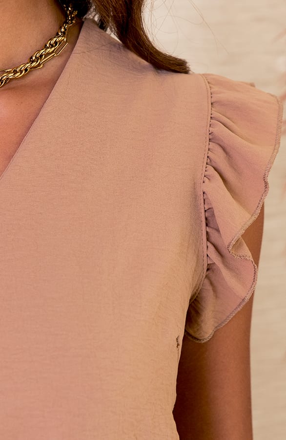 Ruches Blouse Audrina Camel – shoparchief — foto 3