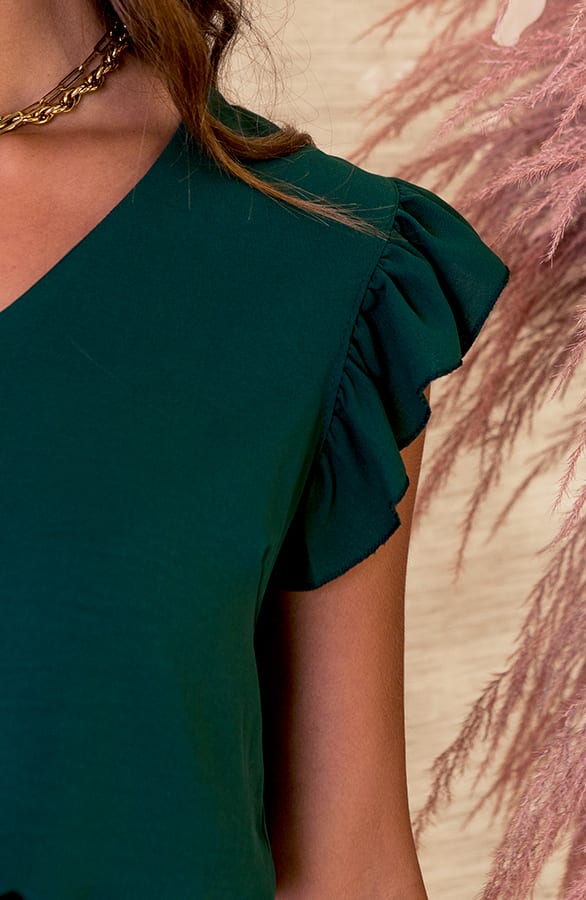 Ruches Blouse Audrina Smaragd – shoparchief — foto 3