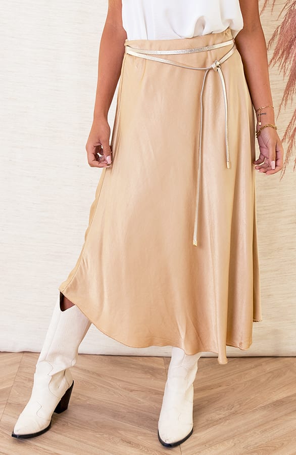 Satijnen Rok Alexis Beige – shoparchief
