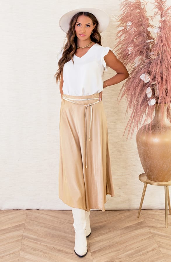 Satijnen Rok Alexis Beige – shoparchief — foto 2