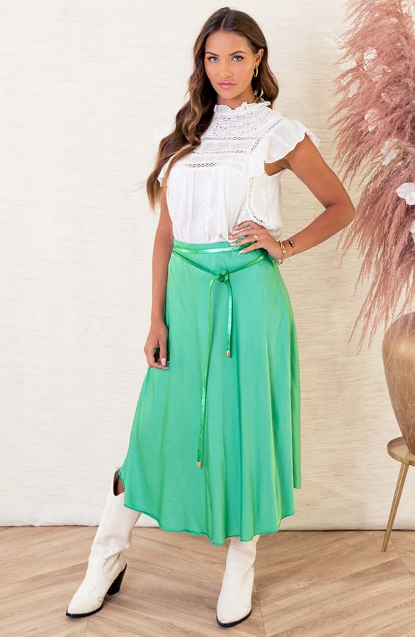 Satijnen Rok Alexis Bright Green – shoparchief — foto 2