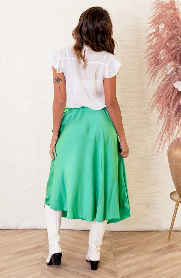 Satijnen Rok Alexis Bright Green – shoparchief — foto 3