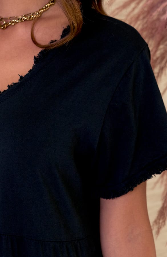 Washed Laagjes Jurk Jazzy Zwart – shoparchief — foto 5