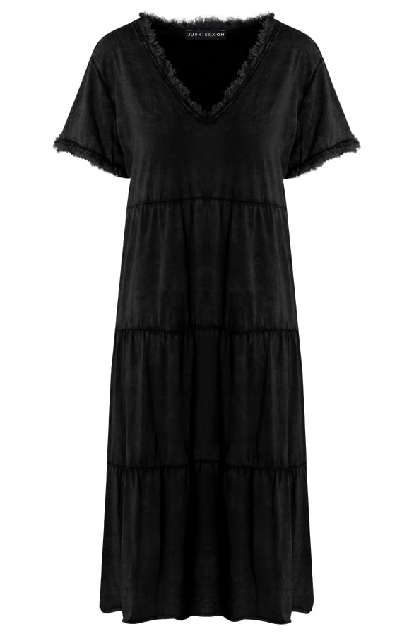 Washed Laagjes Jurk Jazzy Zwart – shoparchief — foto 6