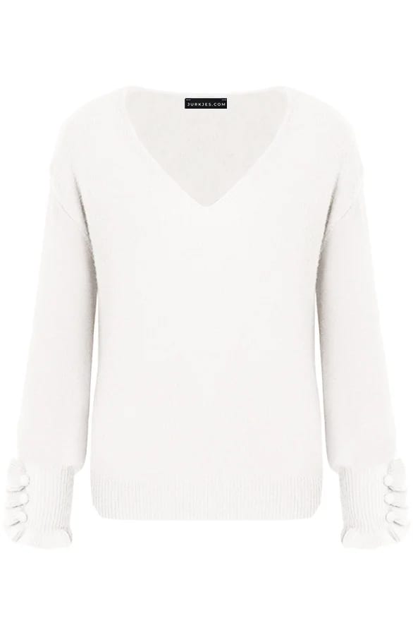 Button Trui Met Ruches Mina Ecru – shoparchief — foto 6