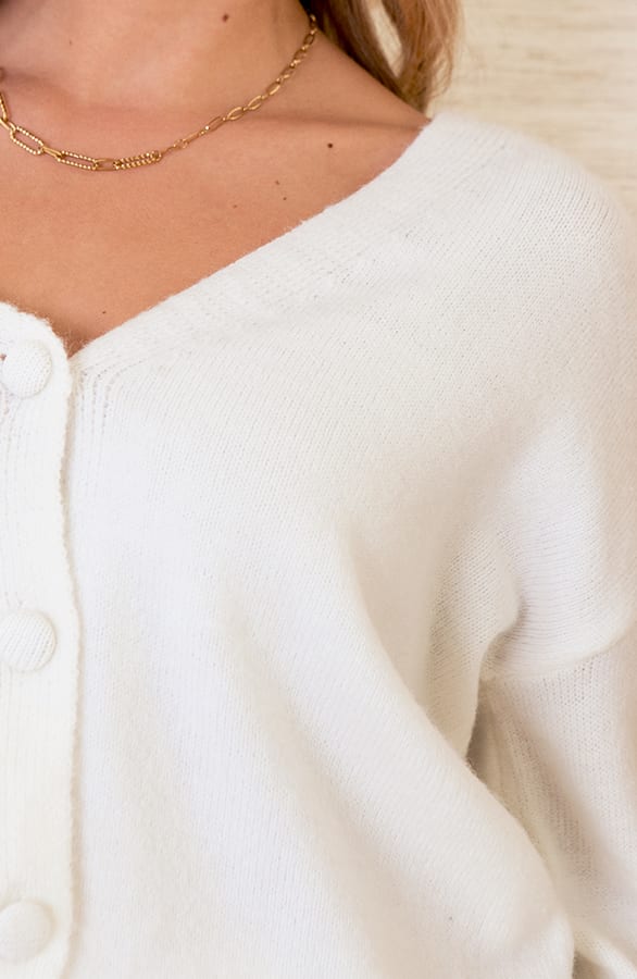 Button Vest Met Ruches Mina Ecru – shoparchief — foto 5