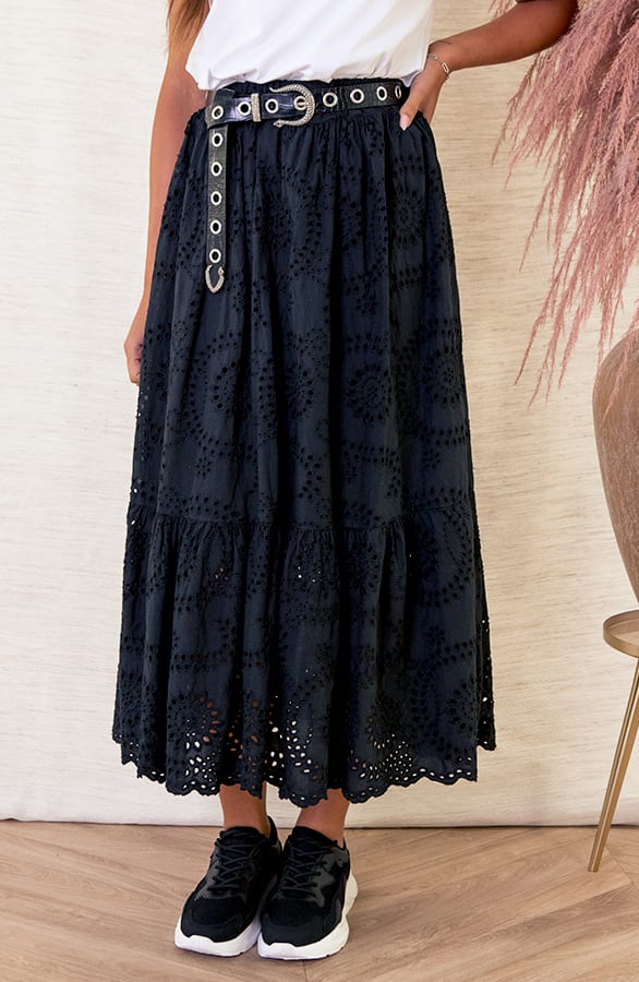 Embroidery Rok Fajah Zwart – shoparchief