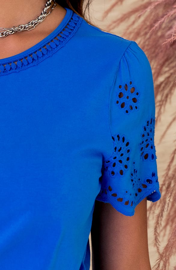 Embroidery T-shirt Jara Kobalt – shoparchief — foto 3