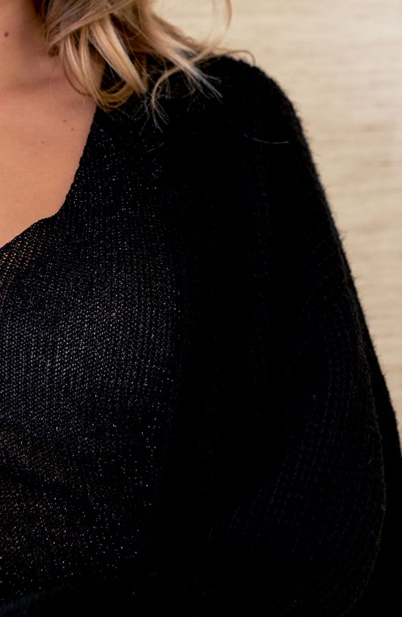 Gebreid Vest Lang Mila Zwart – shoparchief — foto 10