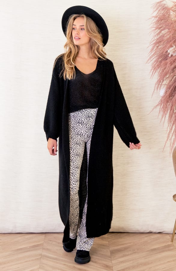 Gebreid Vest Lang Mila Zwart – shoparchief — foto 7