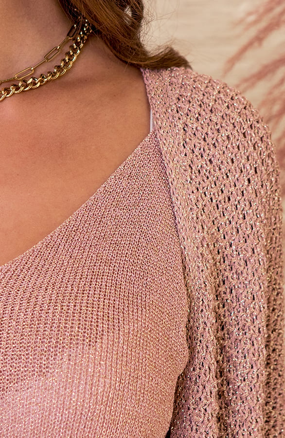 Gehaakt Lurex Vest Aurora Rose Goud – shoparchief — foto 4