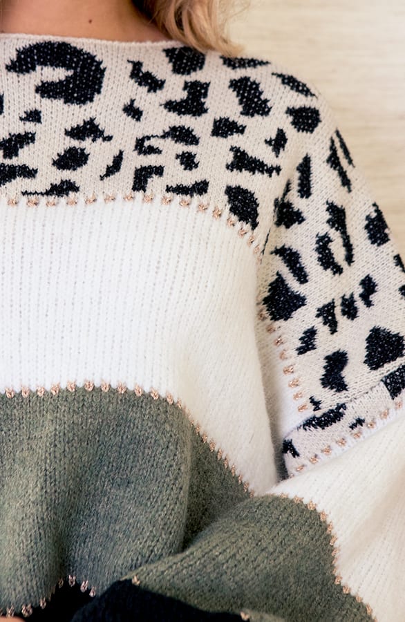 Gestreepte Panter Trui Lexi Army – shoparchief — foto 6