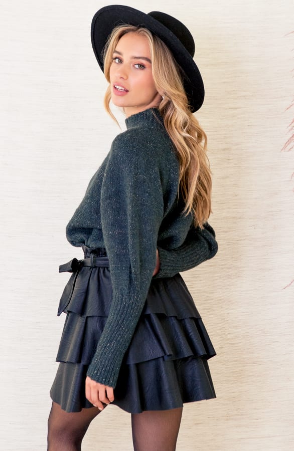 Oversized Lurex Trui Loesje Donkergroen – shoparchief — foto 2