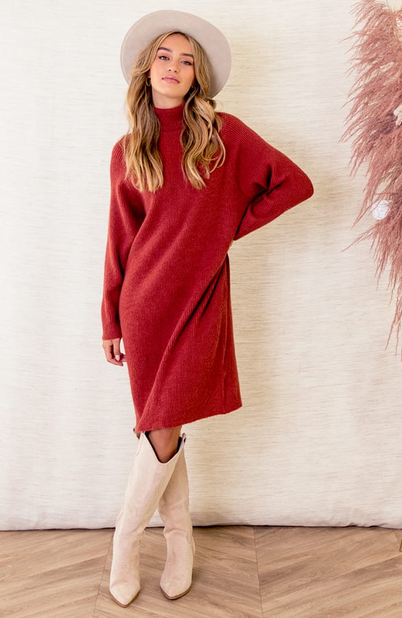 Jurk Met Col Michelle Terracotta – shoparchief — foto 4