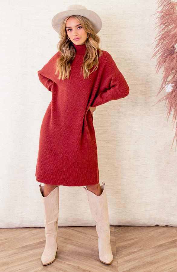 Jurk Met Col Michelle Terracotta – shoparchief — foto 3