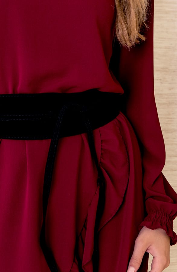 Jurk Met Colkraag Iliana Bordeaux – shoparchief — foto 6