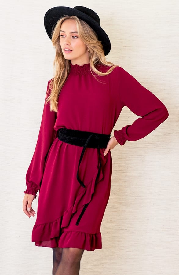 Jurk Met Colkraag Iliana Bordeaux – shoparchief — foto 2