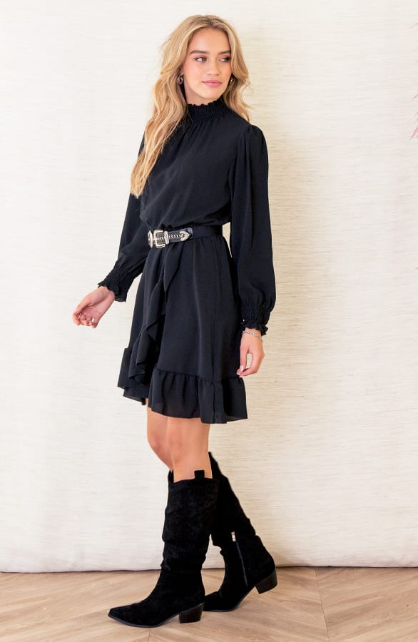 Jurk Met Colkraag Iliana Zwart – shoparchief — foto 2
