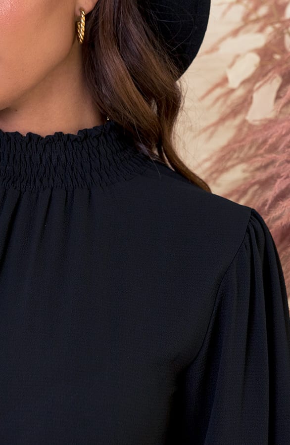 Jurk Met Colkraag Iliana Zwart – shoparchief — foto 6