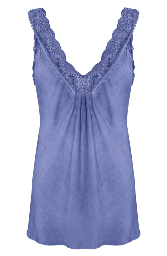 Kanten V-hals Top Bobbi Donkerblauw – shoparchief — foto 6