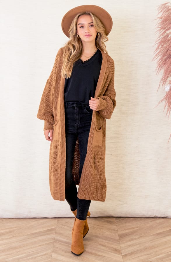 Lang Vest Met Zakken Lilly Camel – shoparchief — foto 2