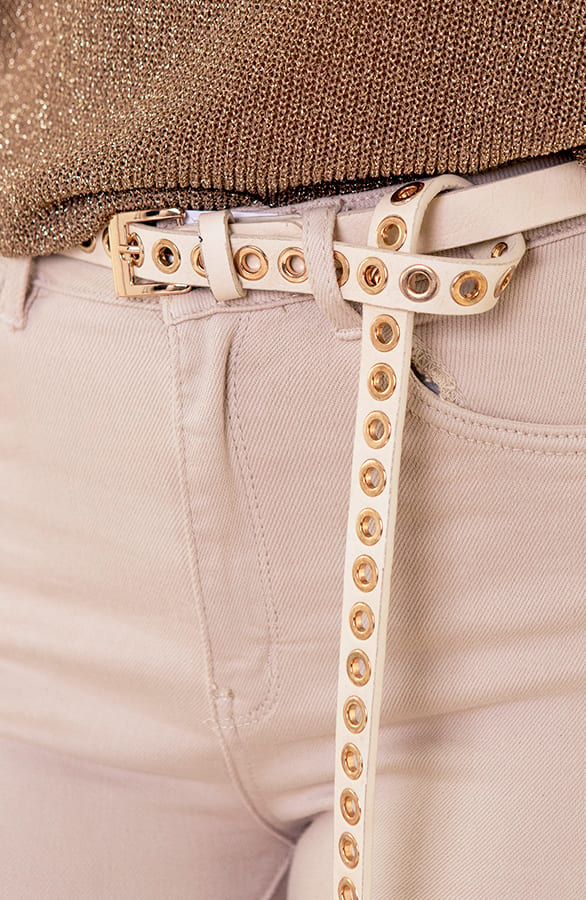 Lange Riem Met Gouden Details Zora Beige – shoparchief — foto 3