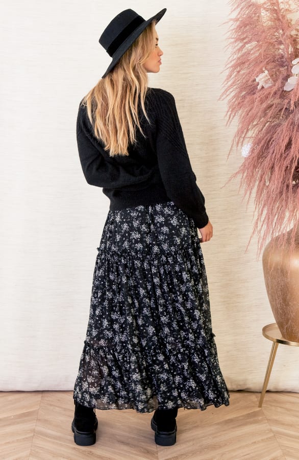 Lange Rok Met Print Merel Zwart – shoparchief — foto 5