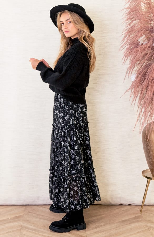 Lange Rok Met Print Merel Zwart – shoparchief — foto 4