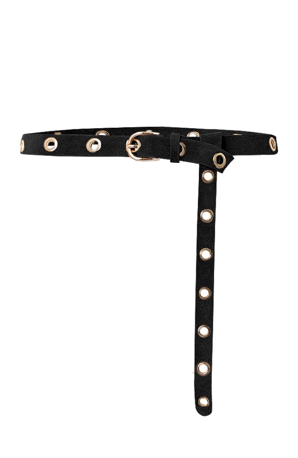 Lange Suede Riem Merith Zwart – shoparchief