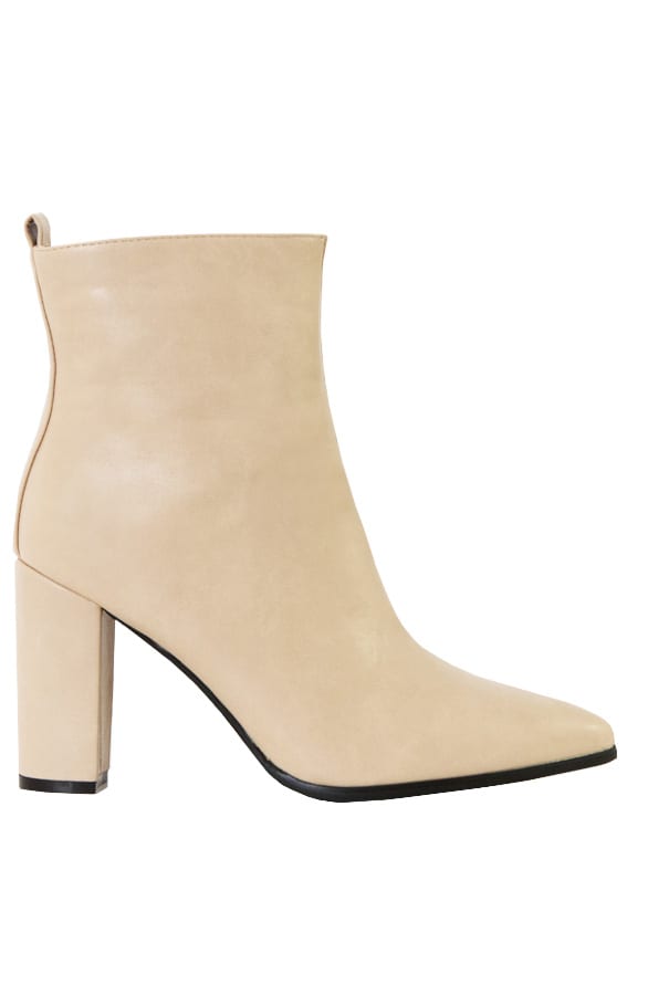 Leren Enkellaarzen Amelle Beige – shoparchief
