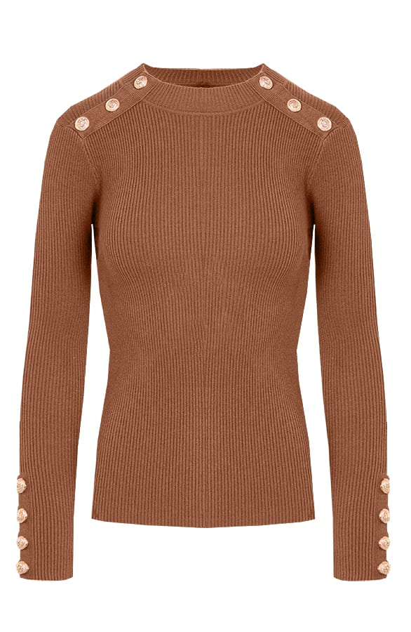 Longsleeve Stretch Trui Suzanne Cognac – shoparchief — foto 6