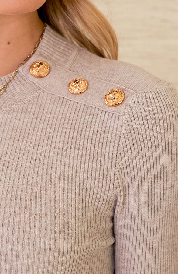 Longsleeve Stretch Trui Suzanne Taupe – shoparchief — foto 5