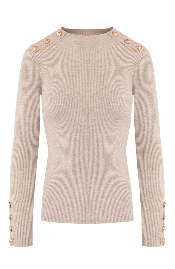 Longsleeve Stretch Trui Suzanne Taupe – shoparchief — foto 6