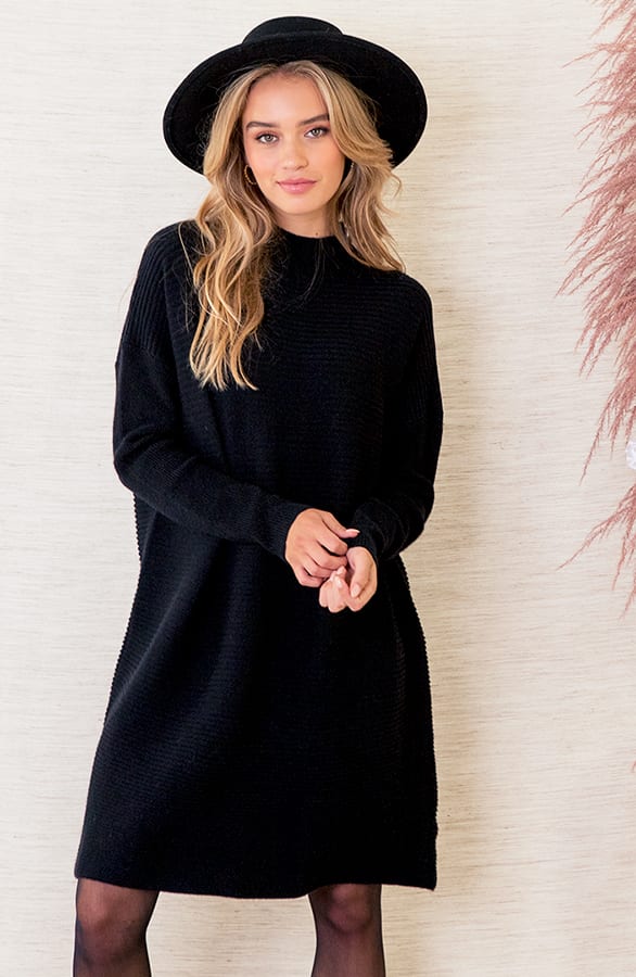 Loose Fit Rib Tuniek Romi Zwart – shoparchief