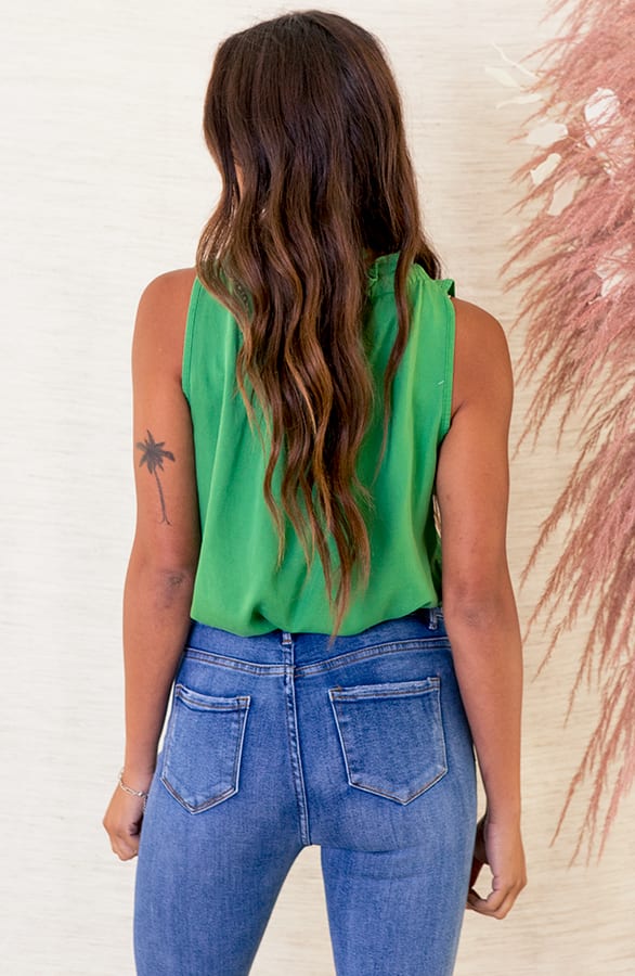 Loose Fit Top Met Strik Femke Groen – shoparchief — foto 3