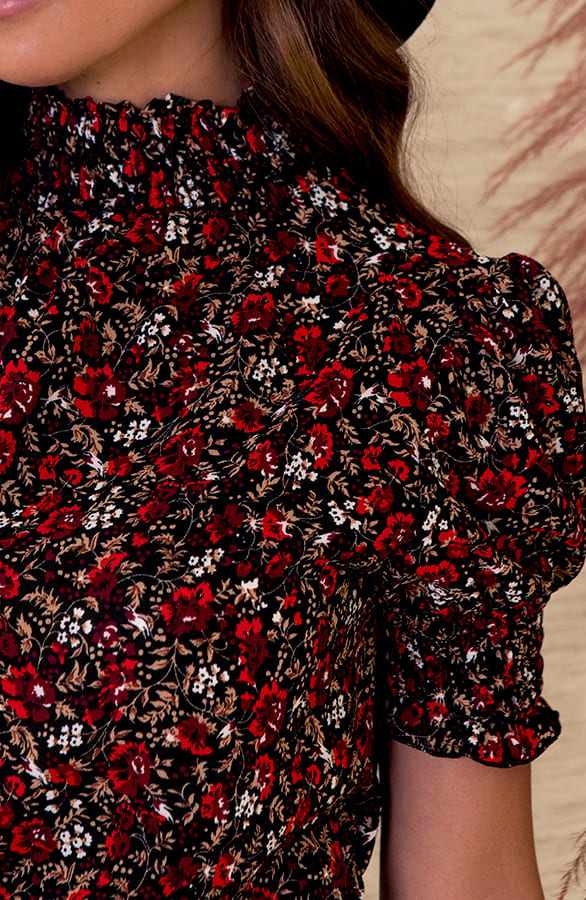 Lynn Top Bloemenprint Rood – shoparchief — foto 5