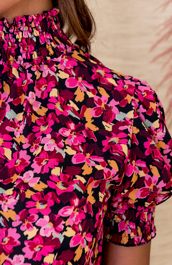 Lynn Top Bloemenprint Zwart – shoparchief — foto 3