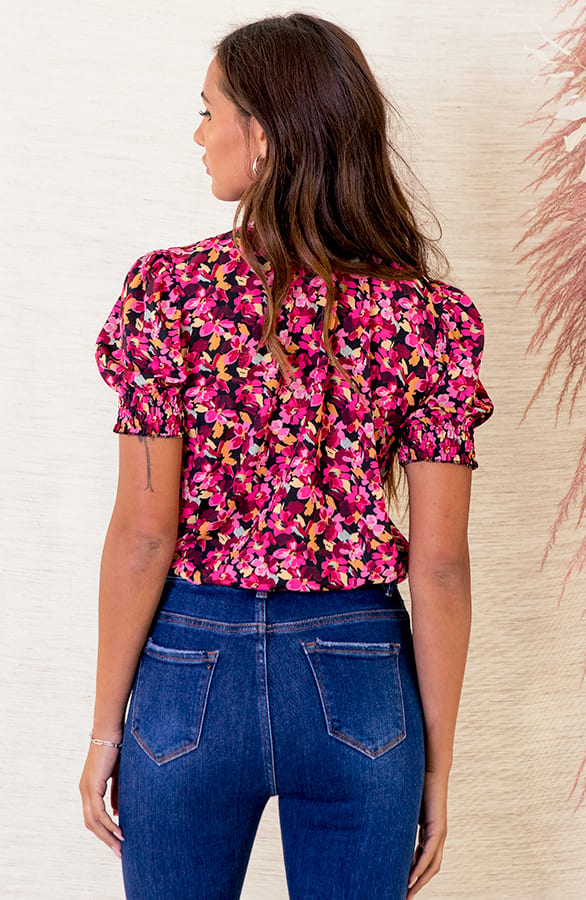 Lynn Top Bloemenprint Zwart – shoparchief — foto 2