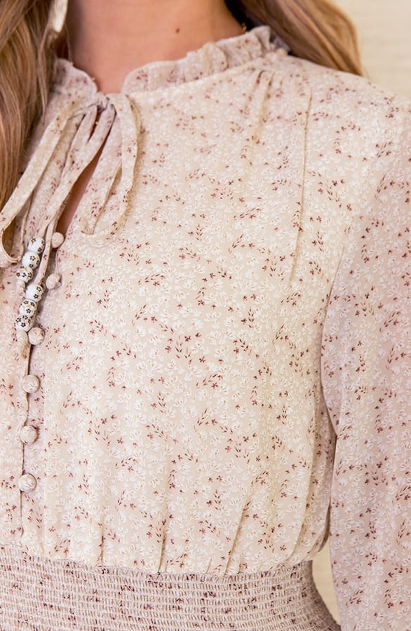 Maxi Jurk Met Elastiek Jessica Beige – shoparchief — foto 4