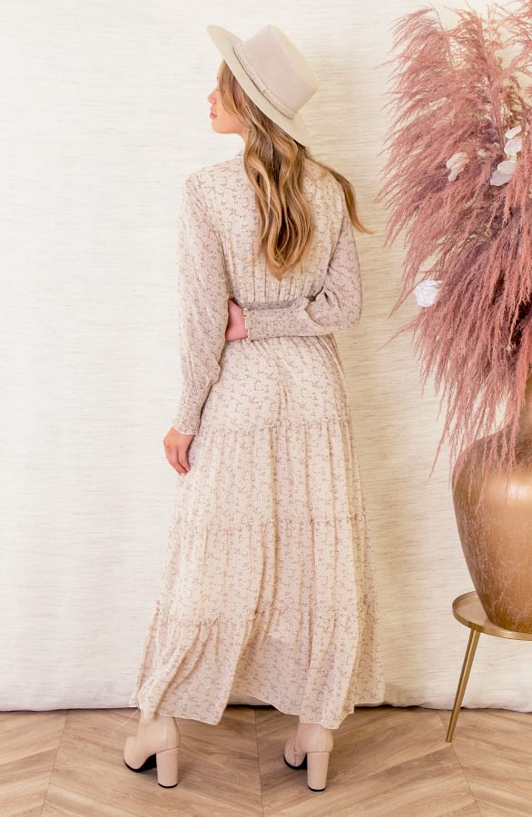 Maxi Jurk Met Elastiek Jessica Beige – shoparchief — foto 3