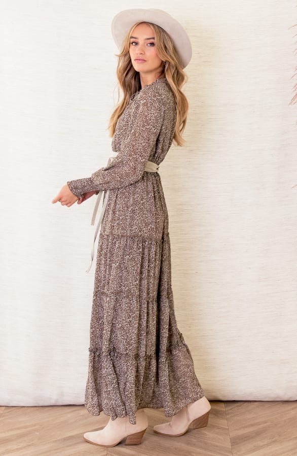 Maxi Jurk Met Elastiek Jessica Bruin – shoparchief — foto 3