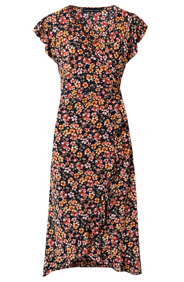 Midi Jurk Bloemenprint Jenny Marine – shoparchief