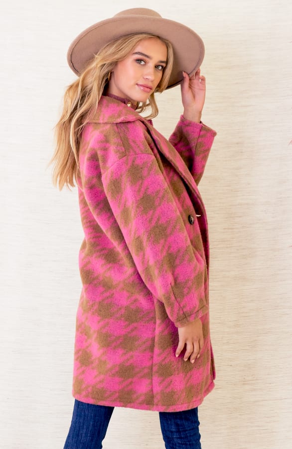 Oversized Jas Geblokt Rosa Roze – shoparchief — foto 9