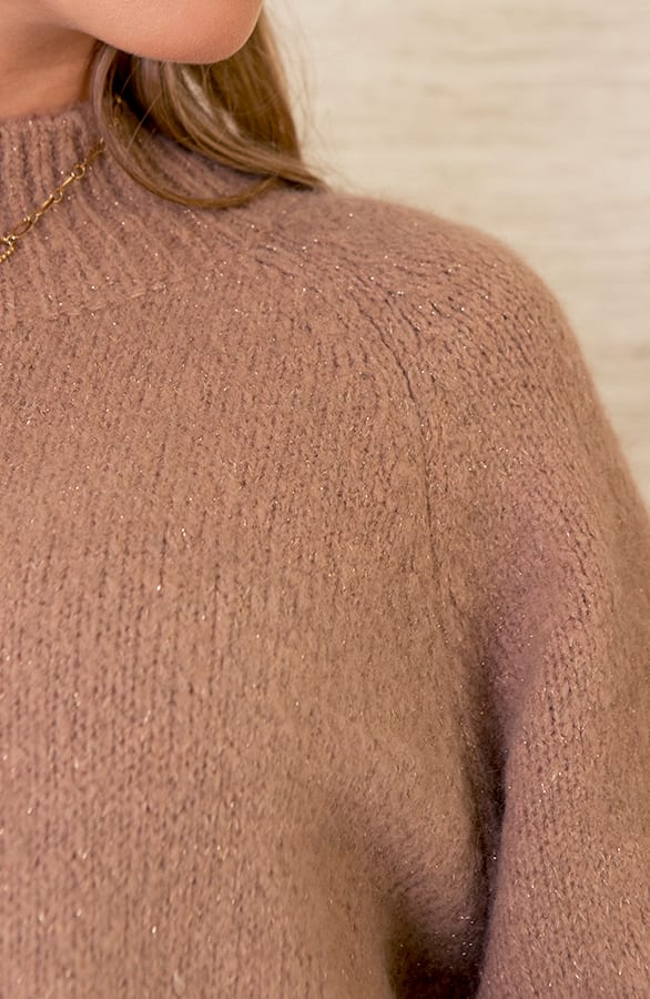 Oversized Lurex Trui Loesje Camel – shoparchief — foto 5
